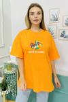 156438 B Yaka Baskili Oversize Tshirt